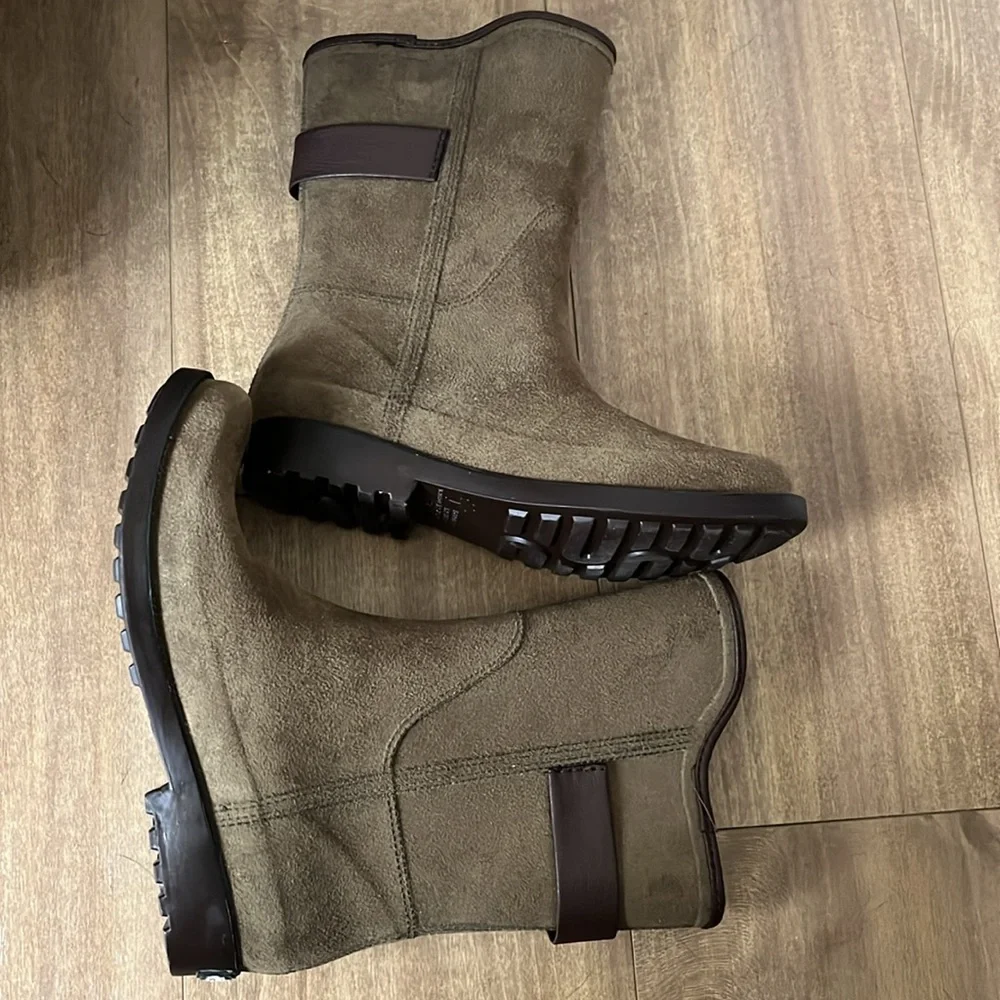Charleston Shoe Co Legare Mid Calf‎ Rain Boots Olive Brown Size 7